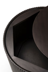 Couchtisch - lackiertes Mahagoni - dunkelbraun - rund - abnehmbare Abdeckung Roller Max - 80cm - ZEN ZONE Furniture