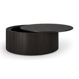 Couchtisch - lackiertes Mahagoni - dunkelbraun - rund - abnehmbare Abdeckung Roller Max - 80cm - ZEN ZONE Furniture
