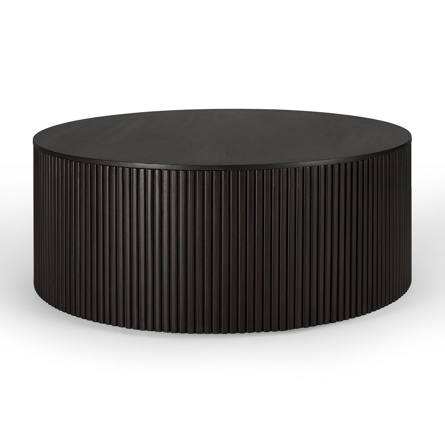 Couchtisch - lackiertes Mahagoni - dunkelbraun - rund - abnehmbare Abdeckung Roller Max - 80cm - ZEN ZONE Furniture