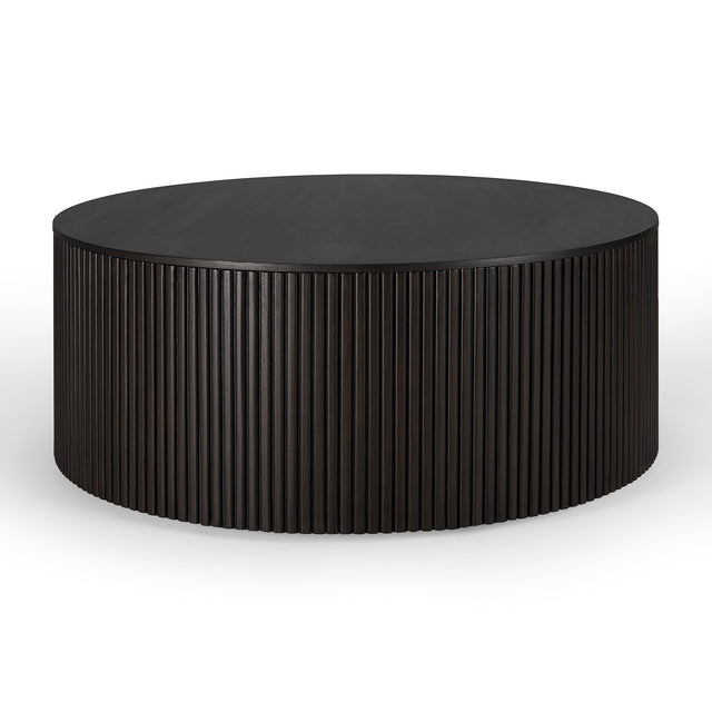 Couchtisch - lackiertes Mahagoni - dunkelbraun - rund - abnehmbare Abdeckung Roller Max - 80cm - ZEN ZONE Furniture