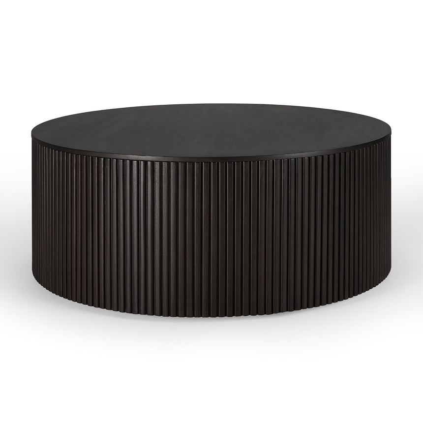 Couchtisch - lackiertes Mahagoni - dunkelbraun - rund - abnehmbare Abdeckung Roller Max - 80cm - ZEN ZONE Furniture
