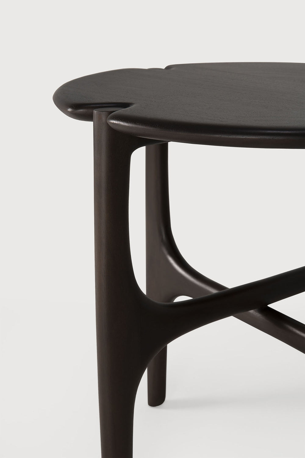 PI Beistelltisch - lackiertes Mahagoni - dunkelbraun - rund - 47 x 47 x 50 cm - ZEN ZONE Furniture