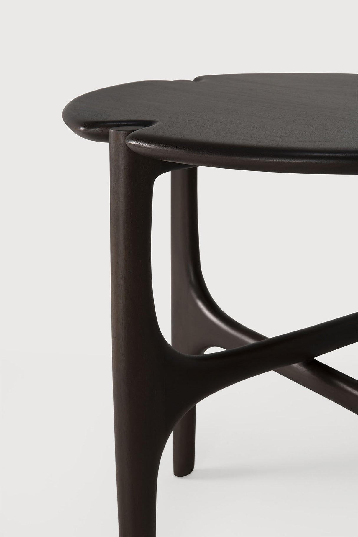 PI Beistelltisch - lackiertes Mahagoni - dunkelbraun - rund - 47 x 47 x 50 cm - ZEN ZONE Furniture