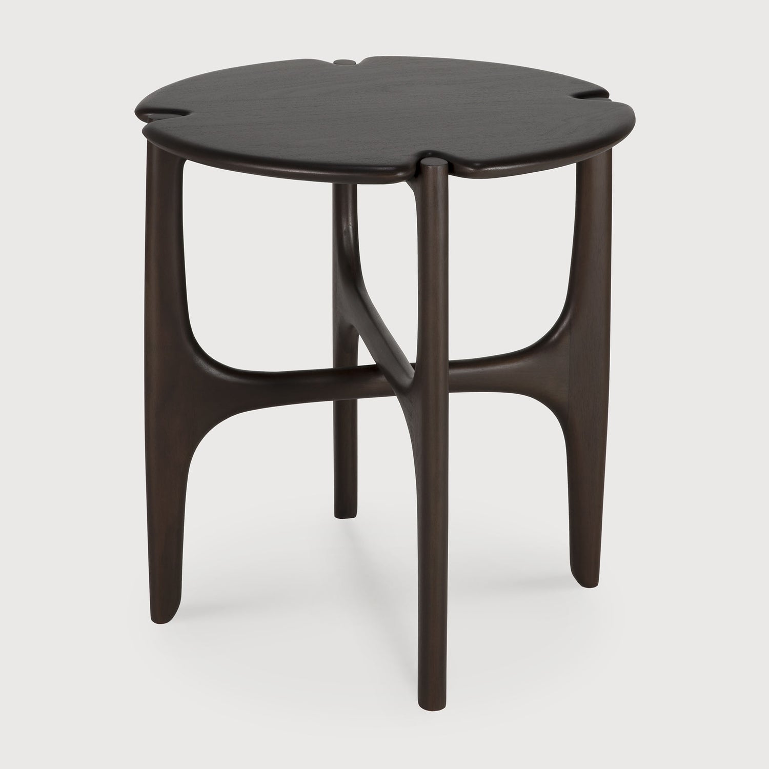 PI Beistelltisch - lackiertes Mahagoni - dunkelbraun - rund - 47 x 47 x 50 cm - ZEN ZONE Furniture