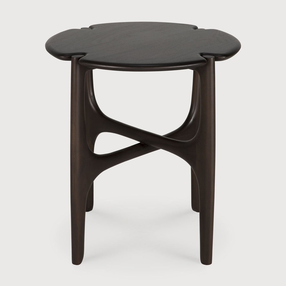 PI Beistelltisch - lackiertes Mahagoni - dunkelbraun - rund - 47 x 47 x 50 cm - ZEN ZONE Furniture