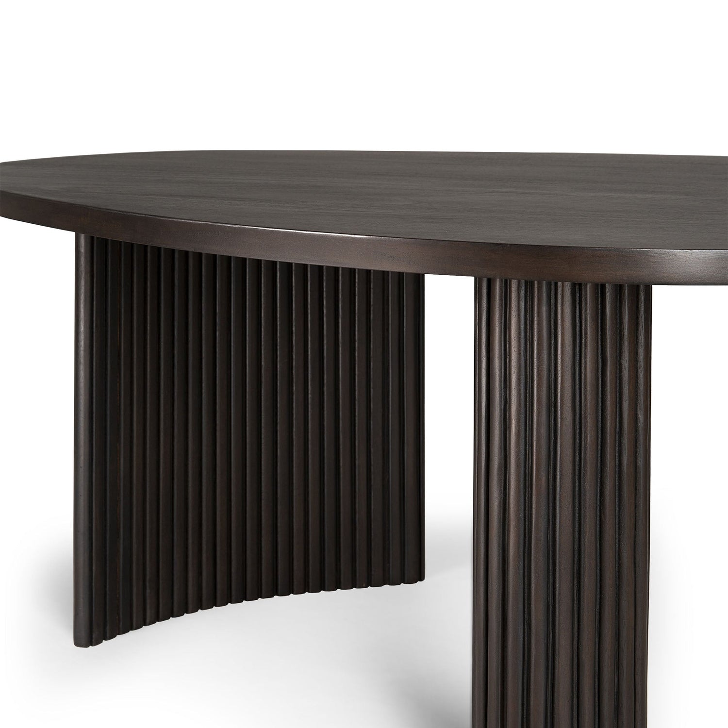 Boomerang Couchtisch - lackiertes Mahagoni - dunkelbraun - Kieselsteinform - ZEN ZONE