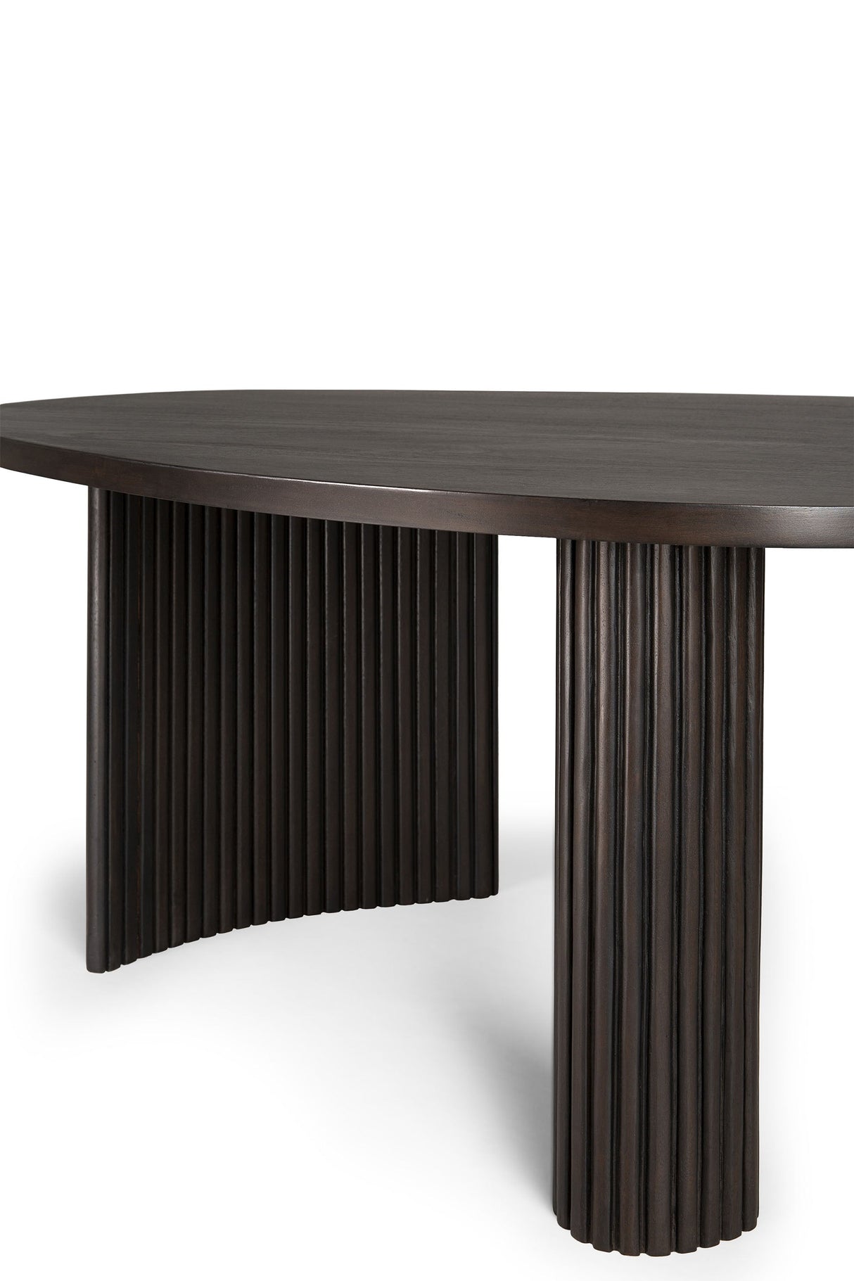 Boomerang Couchtisch - lackiertes Mahagoni - dunkelbraun - Kieselsteinform - ZEN ZONE