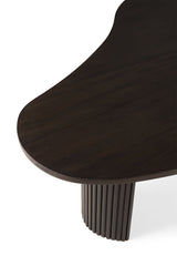Boomerang Couchtisch - lackiertes Mahagoni - dunkelbraun - Kieselsteinform - ZEN ZONE