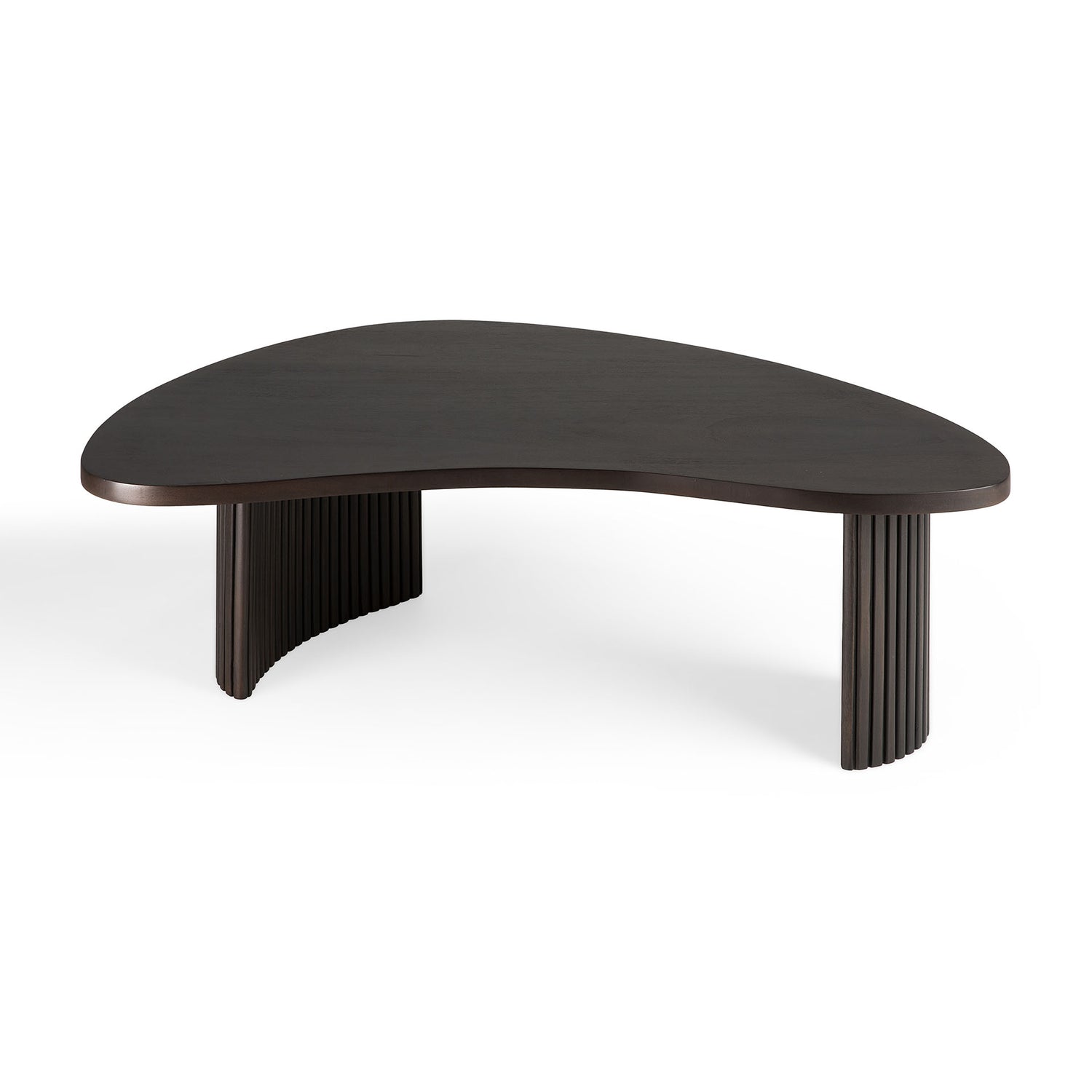 Boomerang Couchtisch - lackiertes Mahagoni - dunkelbraun - Kieselsteinform - ZEN ZONE