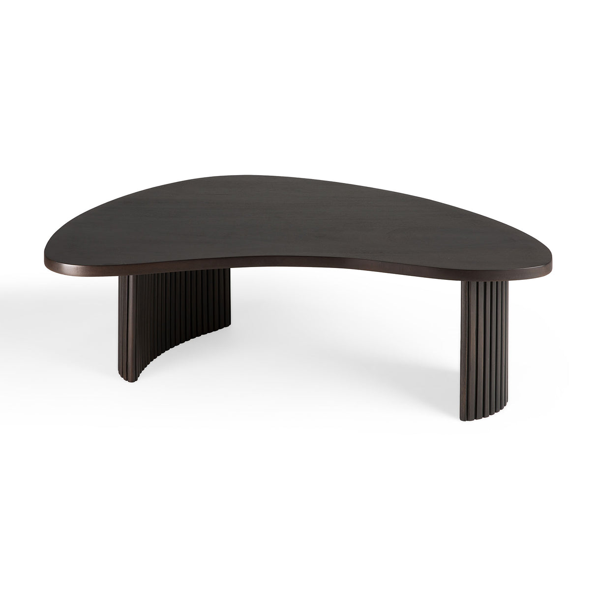 Boomerang Couchtisch - lackiertes Mahagoni - dunkelbraun - Kieselsteinform - ZEN ZONE