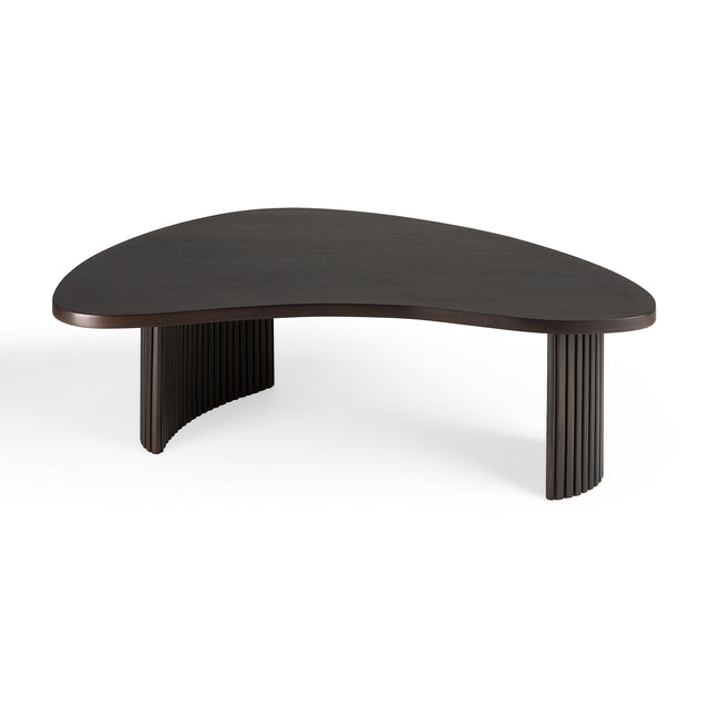 Boomerang Couchtisch - lackiertes Mahagoni - dunkelbraun - Kieselsteinform - ZEN ZONE