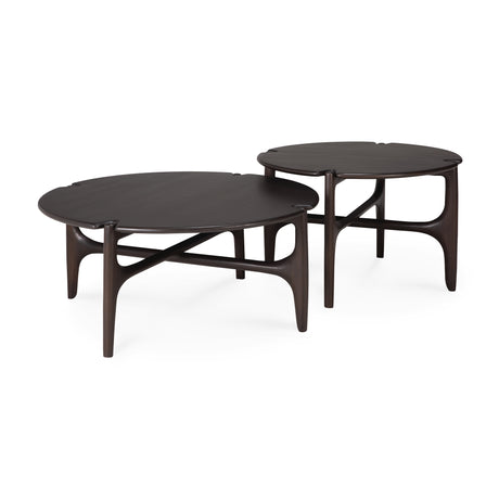 PI Couchtisch - lackiertes Mahagoni - dunkelbraun - rund - ZEN ZONE