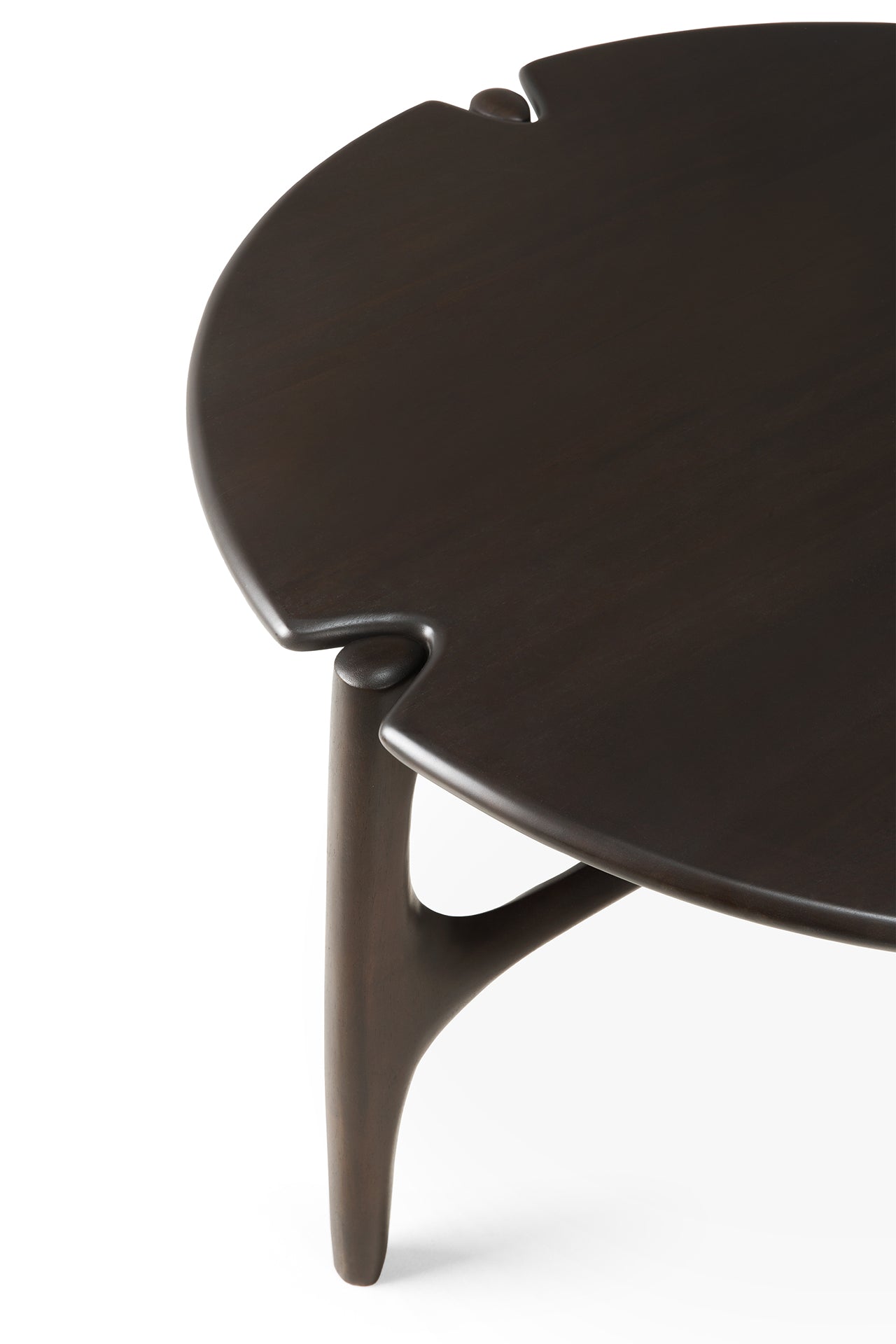 PI Couchtisch - lackiertes Mahagoni - dunkelbraun - rund - ZEN ZONE