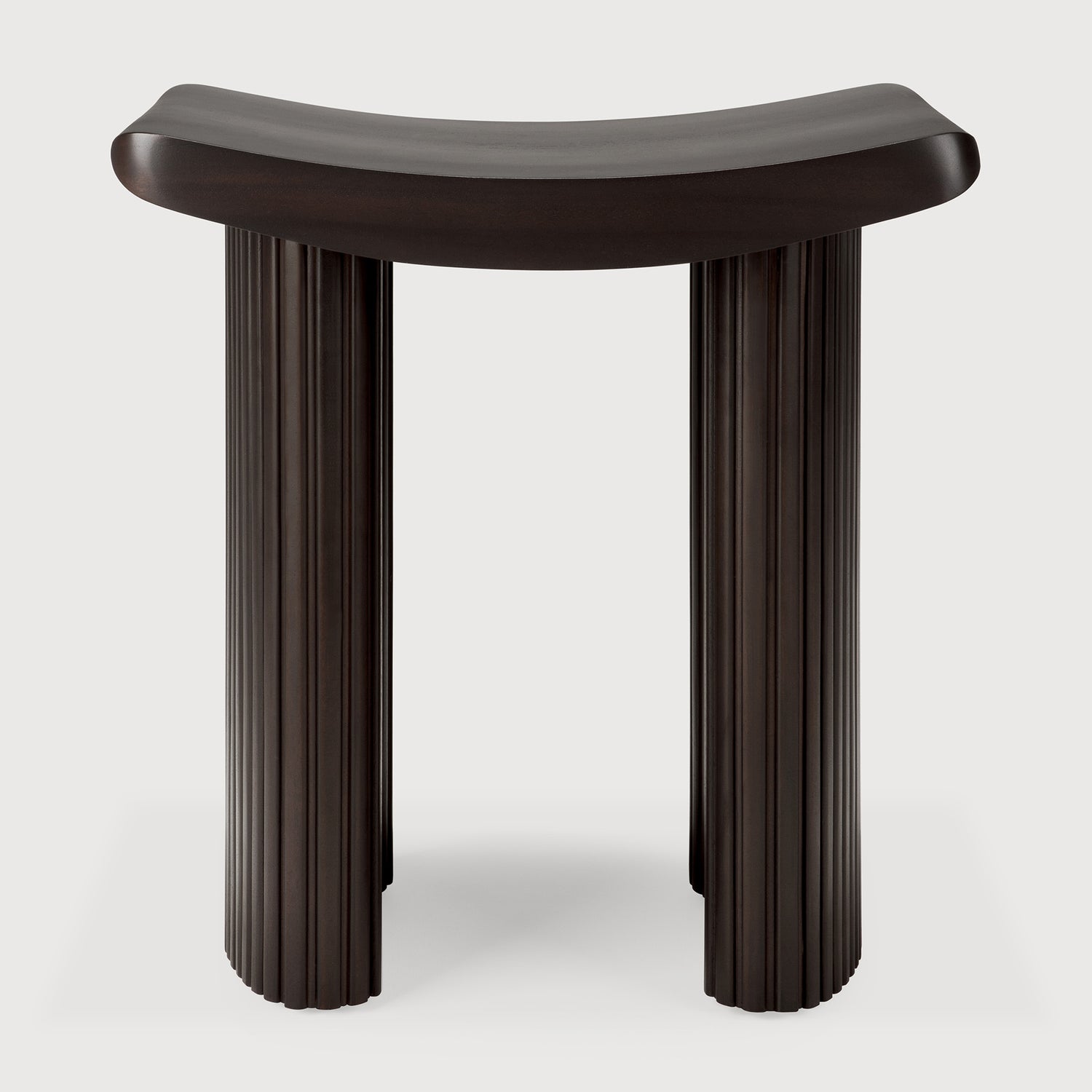 Roller Max Hocker - lackiertes Mahagoni - dunkelbraun - 48 x 35 x 49 cm - ZEN ZONE Furniture
