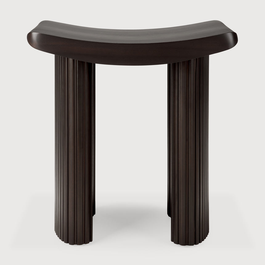 Roller Max Hocker - lackiertes Mahagoni - dunkelbraun - 48 x 35 x 49 cm - ZEN ZONE Furniture