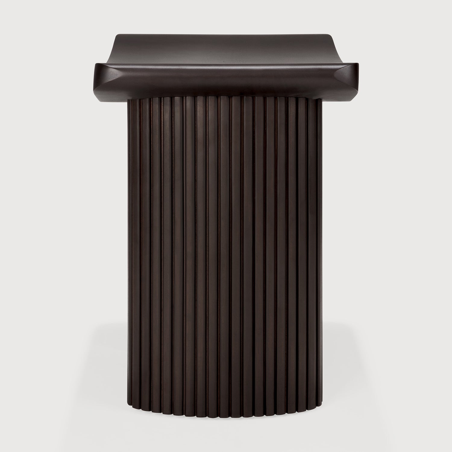 Roller Max Hocker - lackiertes Mahagoni - dunkelbraun - 48 x 35 x 49 cm - ZEN ZONE Furniture