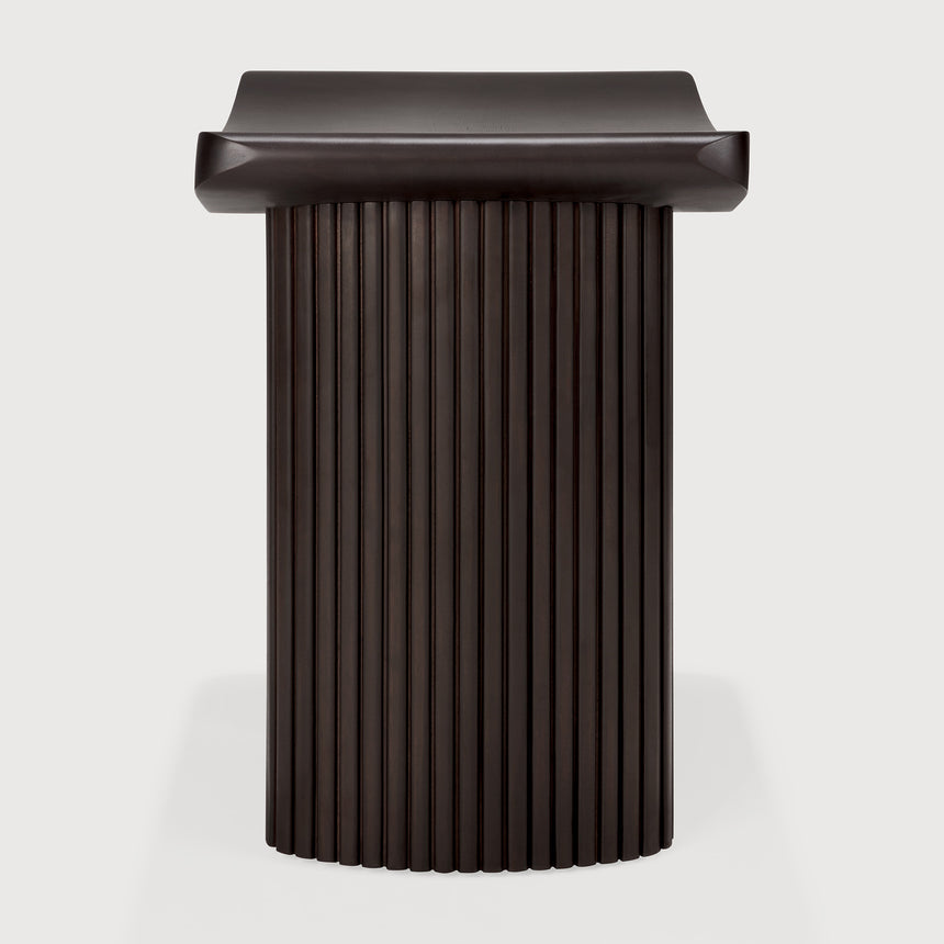Roller Max Hocker - lackiertes Mahagoni - dunkelbraun - 48 x 35 x 49 cm - ZEN ZONE Furniture