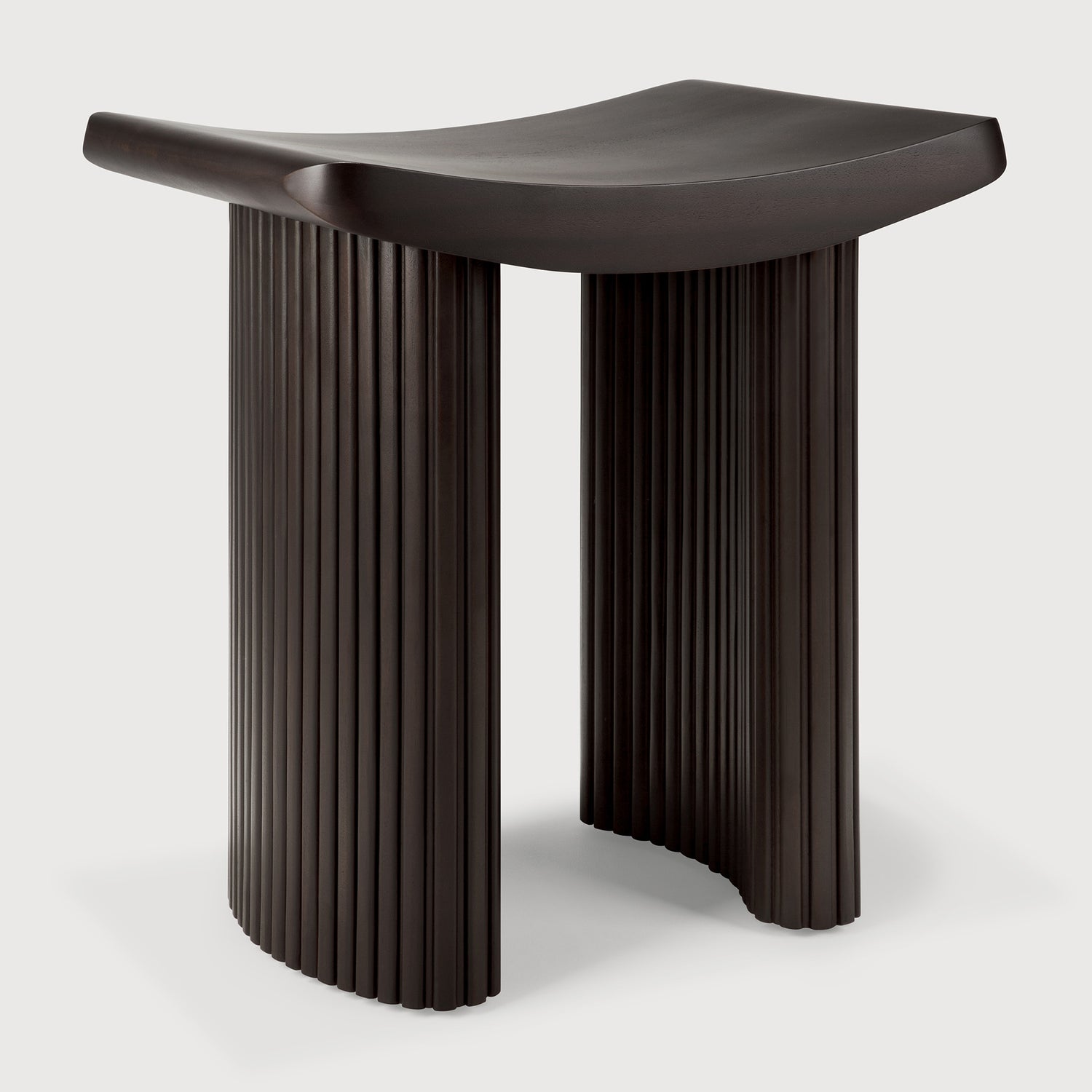 Roller Max Hocker - lackiertes Mahagoni - dunkelbraun - 48 x 35 x 49 cm - ZEN ZONE Furniture