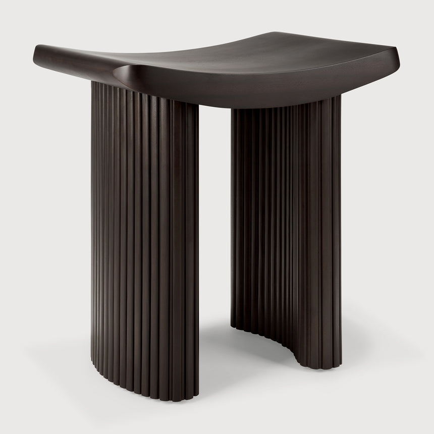 Roller Max Hocker - lackiertes Mahagoni - dunkelbraun - 48 x 35 x 49 cm - ZEN ZONE Furniture