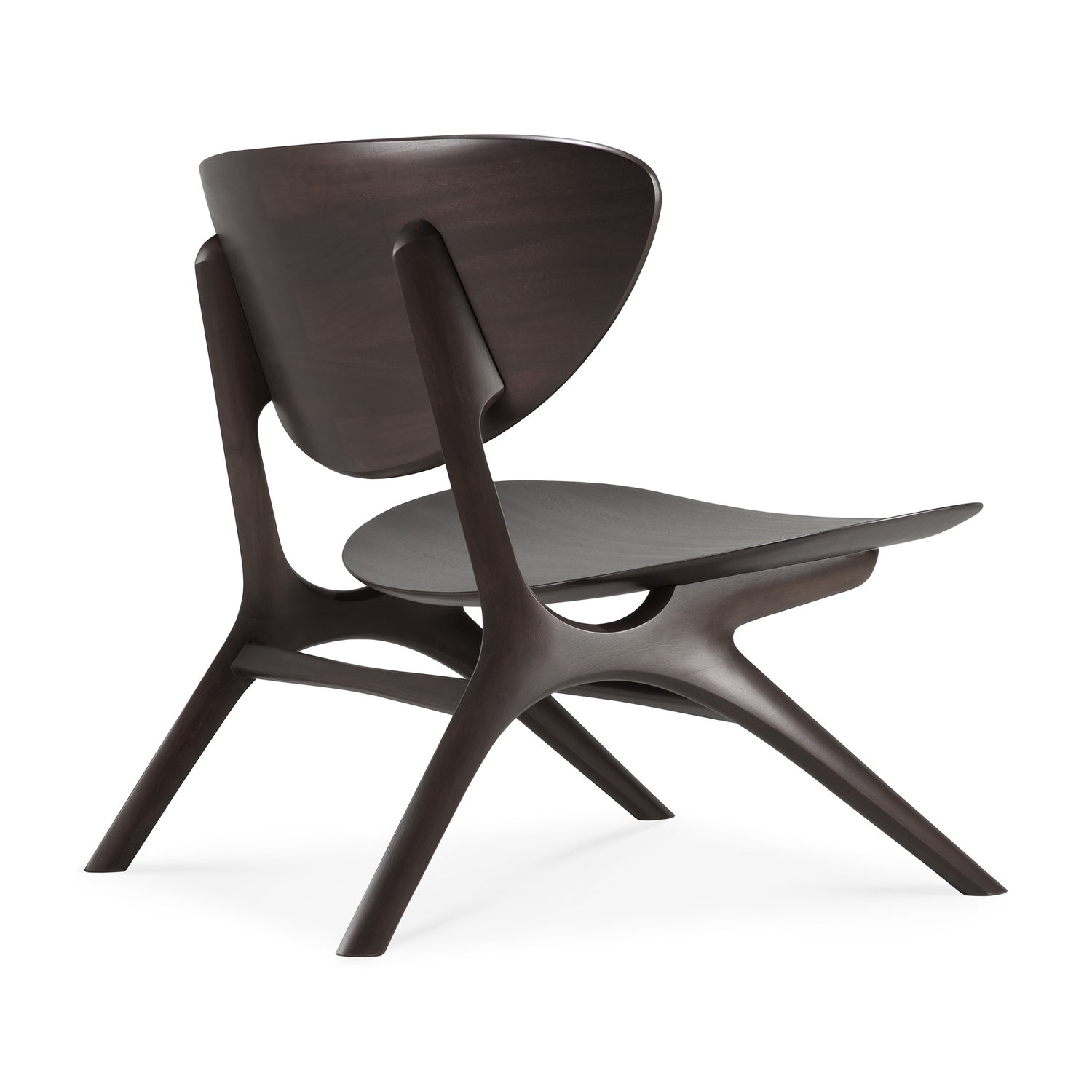 Eye Loungestuhl - lackiertes Mahagoni - dunkelbraun - 74 x 77 x 73 cm - ZEN ZONE Furniture