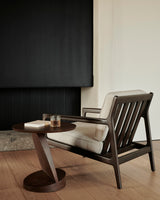 Oblic Beistelltisch - lackiertes Teak - braun - rund - 52 x 52 x 49 cm - ZEN ZONE Furniture
