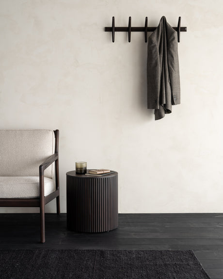 Roller Max Beistelltisch - lackiertes Mahagoni - dunkelbraun - rund - abnehmbarer Deckel - 40 x 40 x 42 cm - ZEN ZONE Furniture