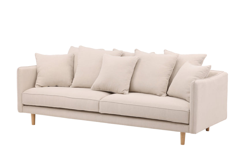Segelskären 3-Sitzer Sofa - Whitewash / Beige Leinen - ZEN ZONE Furniture