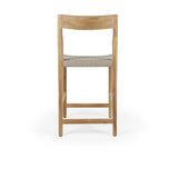 Garten Barhocker Lago aus Naturteak und grauem Geflecht, Sitzhöhe 60 cm - ZEN ZONE Furniture