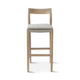 Garten Barhocker Lago aus Naturteak und grauem Geflecht, Sitzhöhe 80 cm - ZEN ZONE Furniture