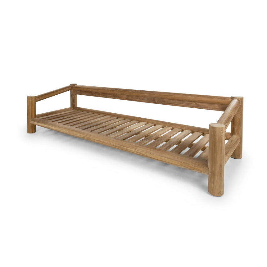 4-Sitzer Garten Sofa Camogli Teakholz in Natur, 276×92×66 cm - ZEN ZONE Furniture