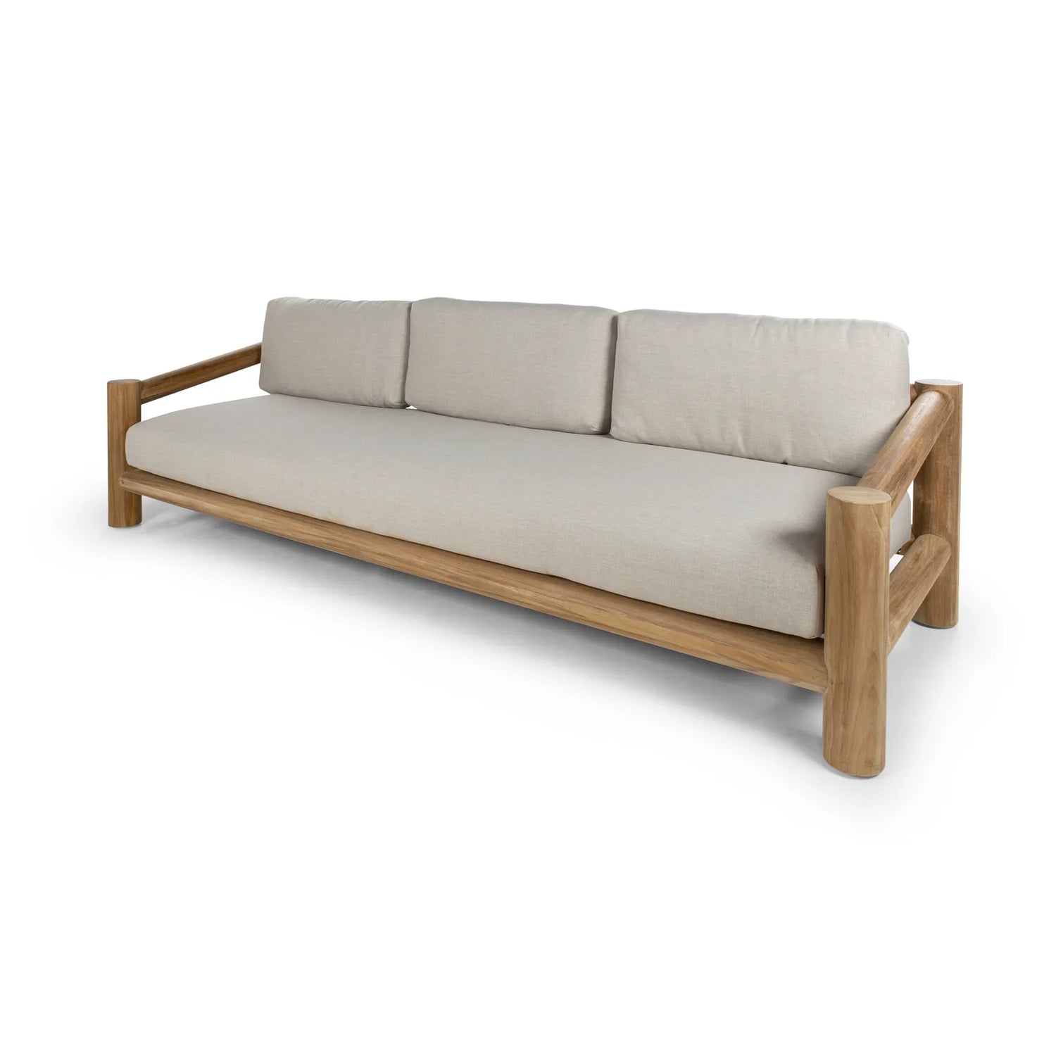 4-Sitzer Garten Sofa Camogli Teakholz in Natur, 276×92×66 cm - ZEN ZONE Furniture
