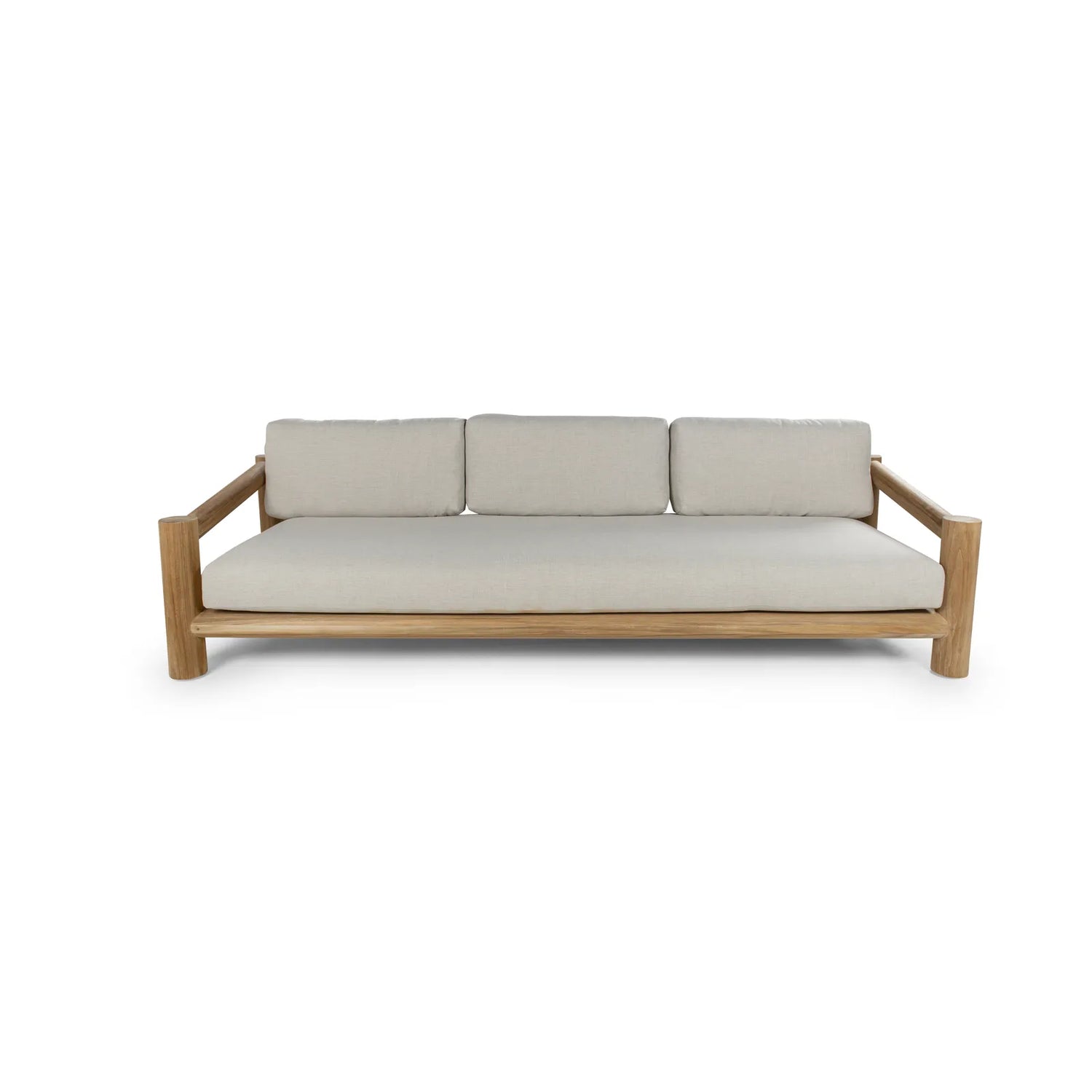 4-Sitzer Garten Sofa Camogli Teakholz in Natur, 276×92×66 cm - ZEN ZONE Furniture