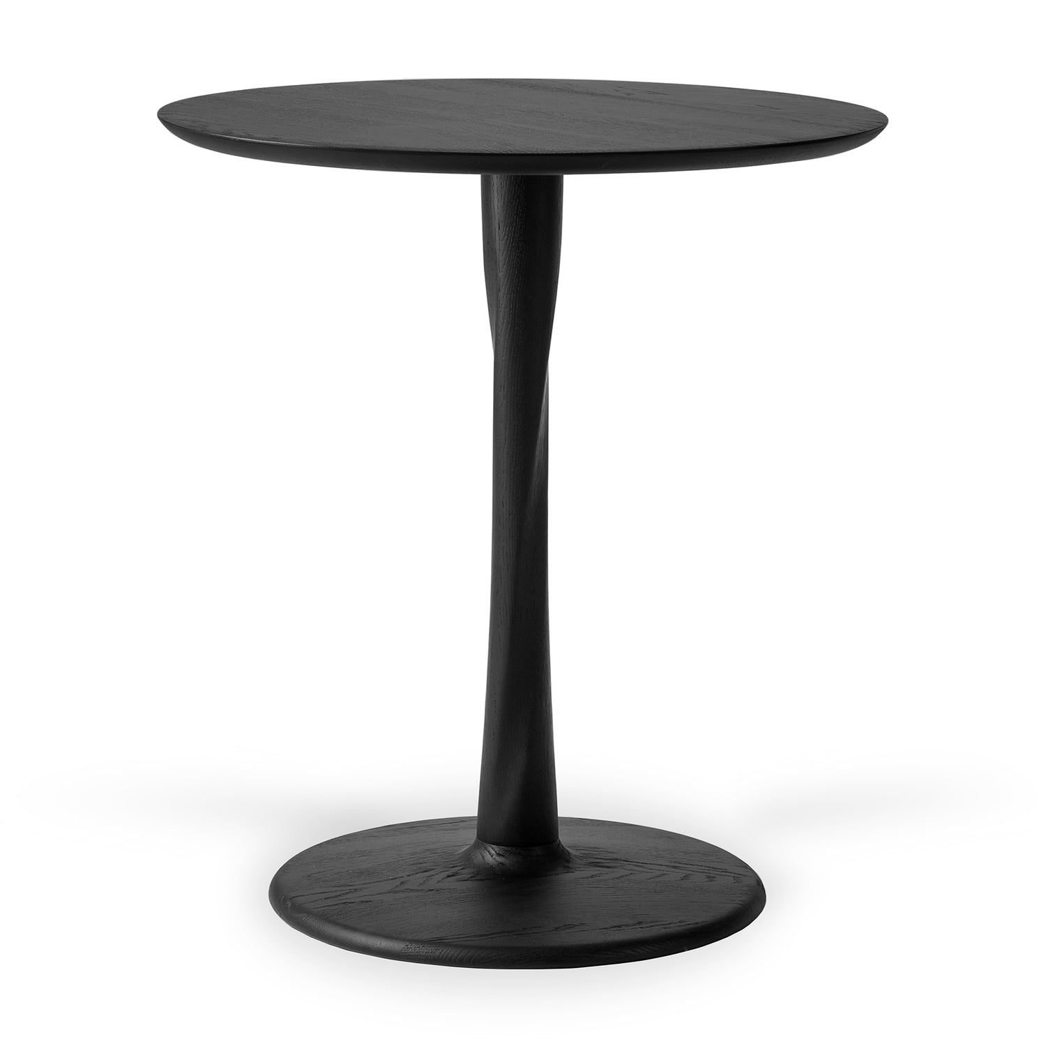 Torsion Esstisch - lackierte Eiche - schwarz - rund - 70 x 70 x 76 cm - ZEN ZONE