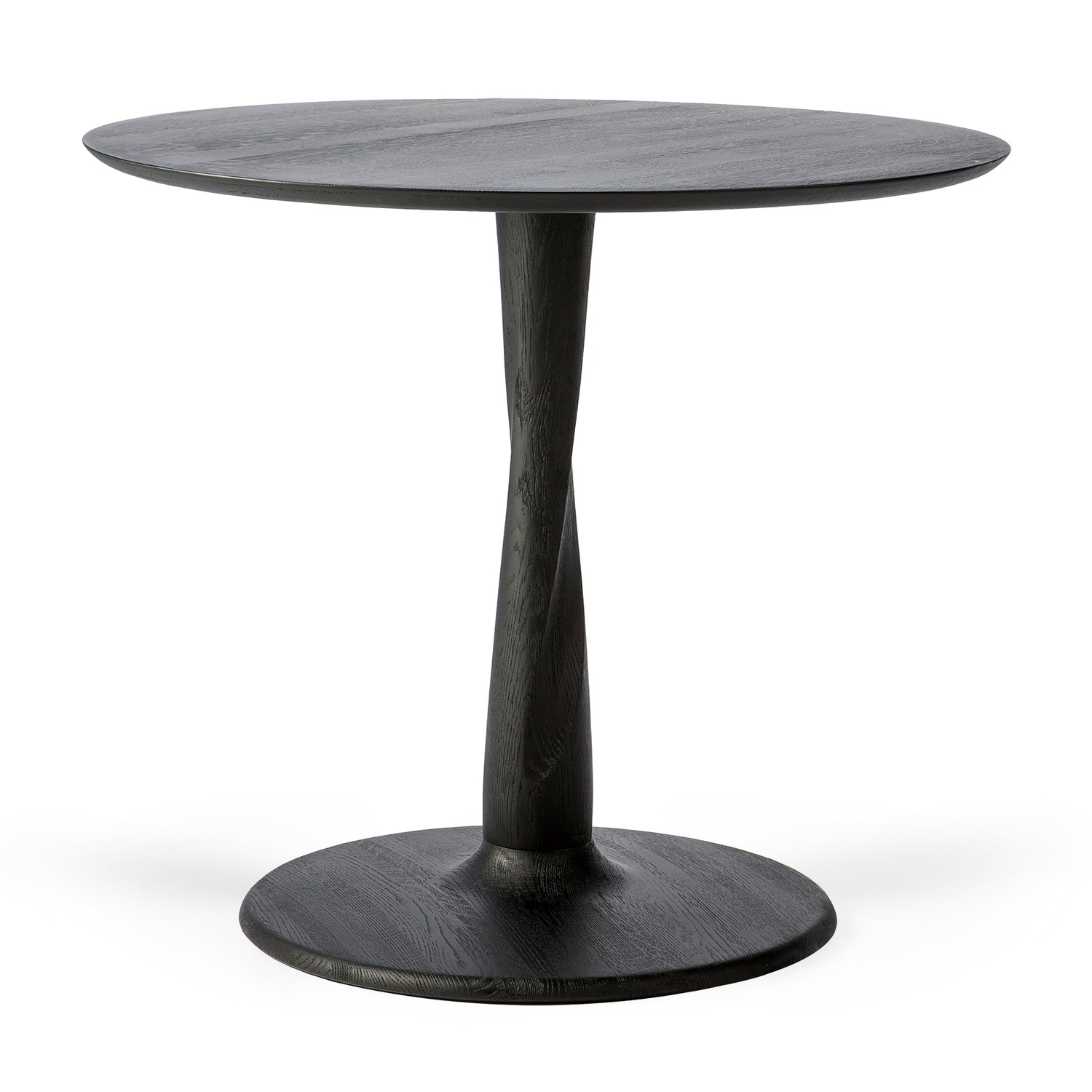 Torsion Esstisch - lackierte Eiche - schwarz - rund - 90 x 90 x 76 cm - ZEN ZONE