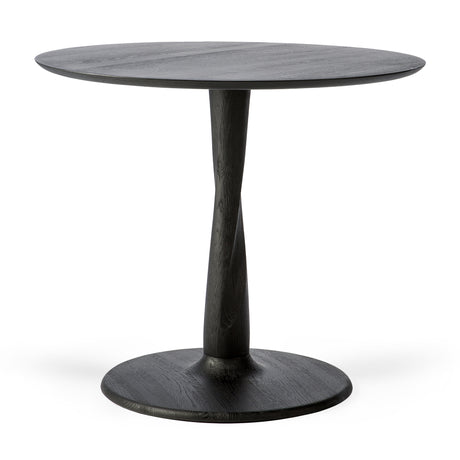 Torsion Esstisch - lackierte Eiche - schwarz - rund - 90 x 90 x 76 cm - ZEN ZONE
