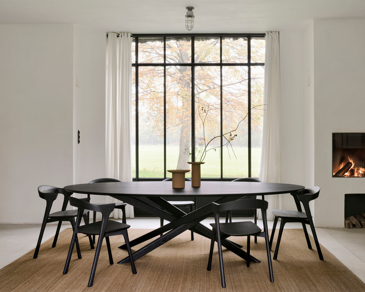 Mikado Esstisch - lackierte Eiche - schwarz - oval - 267 x 138 x 76 cm - ZEN ZONE Furniture