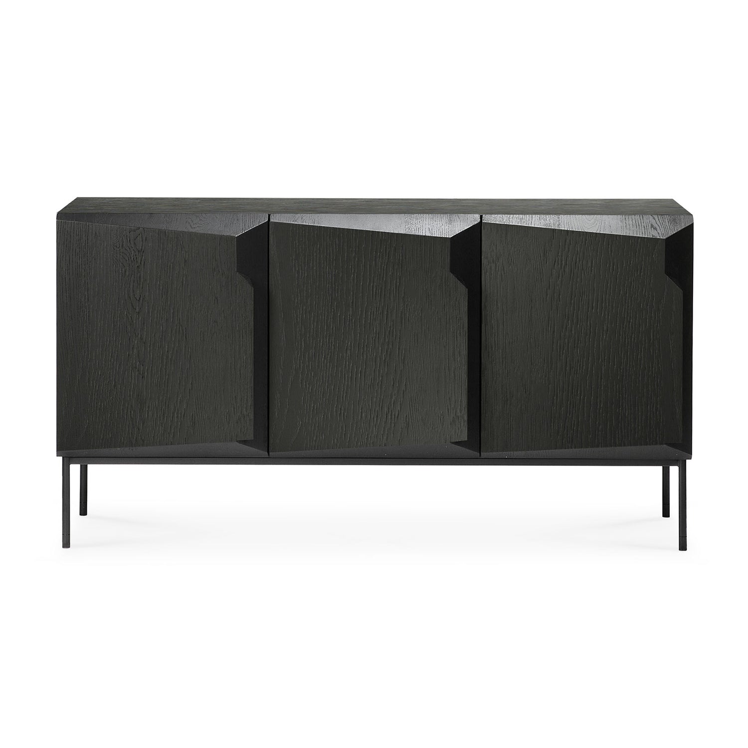 Stairs Sideboard - lackierte Eiche - schwarz - 3 Türen - 150 x 46 x 80 cm - ZEN ZONE Furniture