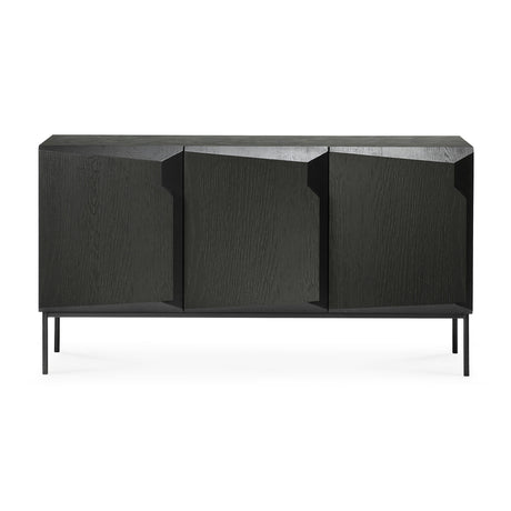 Stairs Sideboard - lackierte Eiche - schwarz - 3 Türen - 150 x 46 x 80 cm - ZEN ZONE Furniture