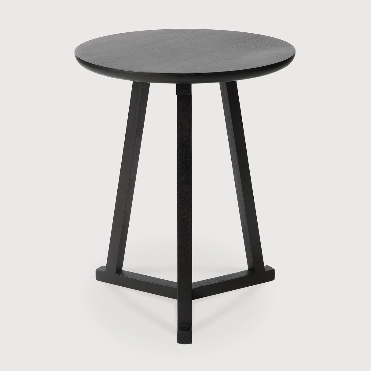 Tripod Beistelltisch - lackierte Eiche - schwarz - rund - 46 x 46 x 56 cm - ZEN ZONE Furniture