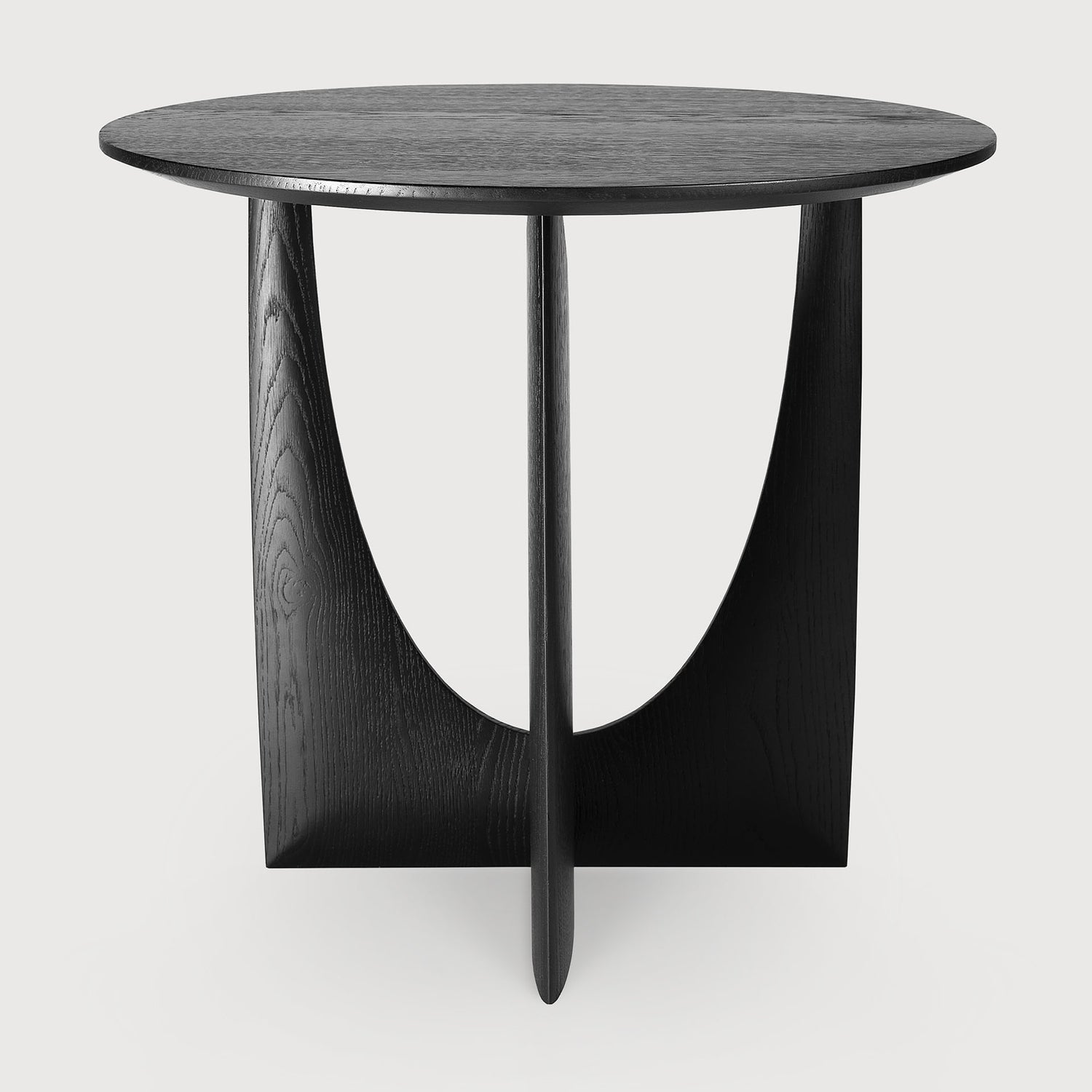 Geometric Beistelltisch - lackierte Eiche - schwarz - rund - 51 x 51 x 50 cm - ZEN ZONE Furniture