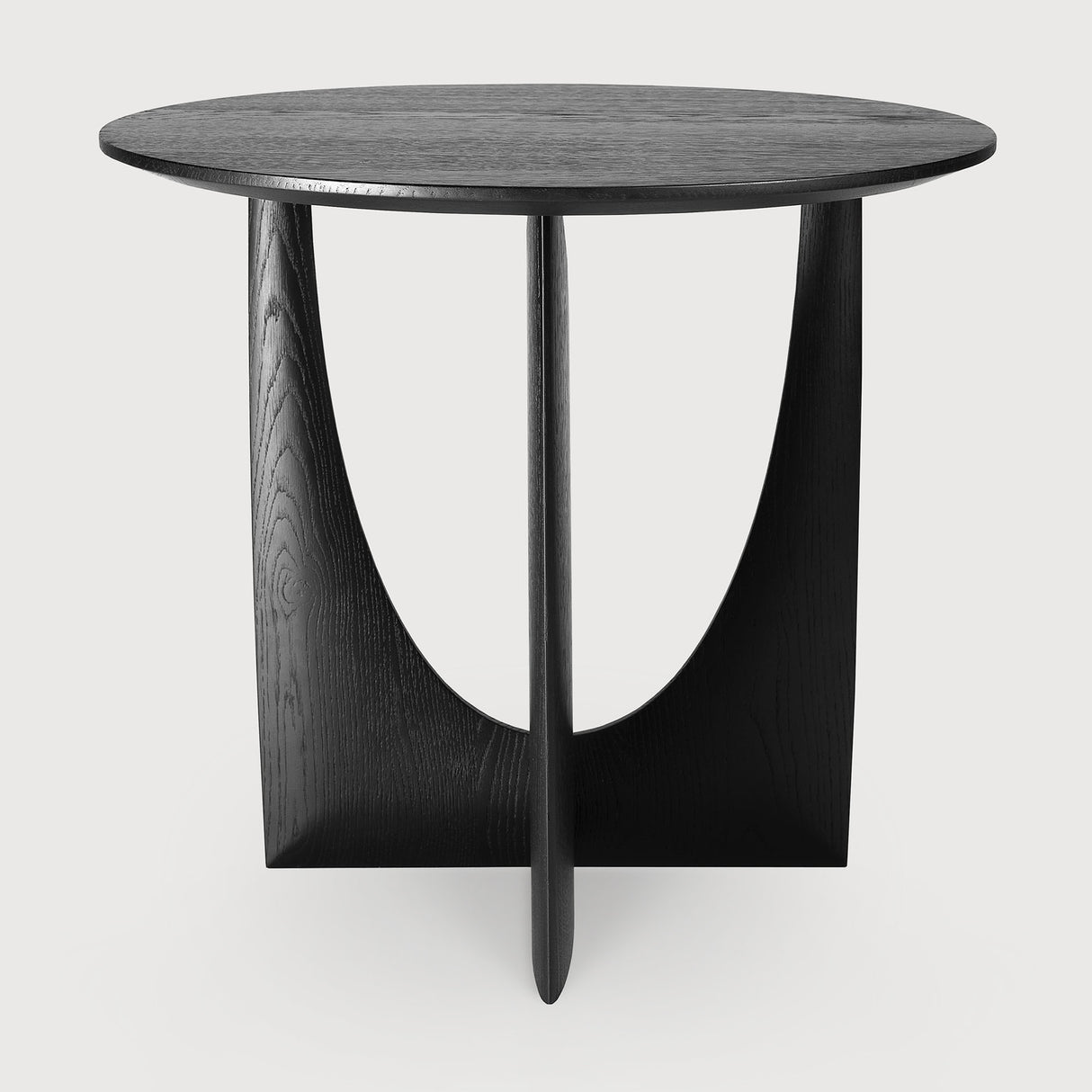 Geometric Beistelltisch - lackierte Eiche - schwarz - rund - 51 x 51 x 50 cm - ZEN ZONE Furniture
