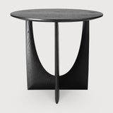 Geometric Beistelltisch - lackierte Eiche - schwarz - rund - 51 x 51 x 50 cm - ZEN ZONE Furniture