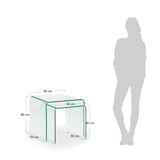 Burano Set aus 2 Satztischen aus Glas - ZEN ZONE