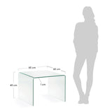 Burano Beistelltisch aus Glas 60 x 60 cm - ZEN ZONE