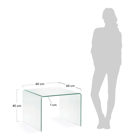 Burano Beistelltisch aus Glas 60 x 60 cm - ZEN ZONE