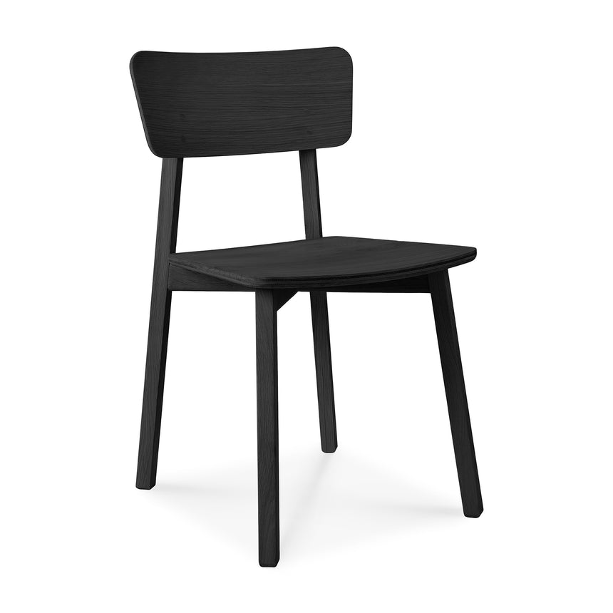 Casale Esszimmerstuhl - lackierte Eiche - schwarz - 46 x 52 x 80 cm - ZEN ZONE