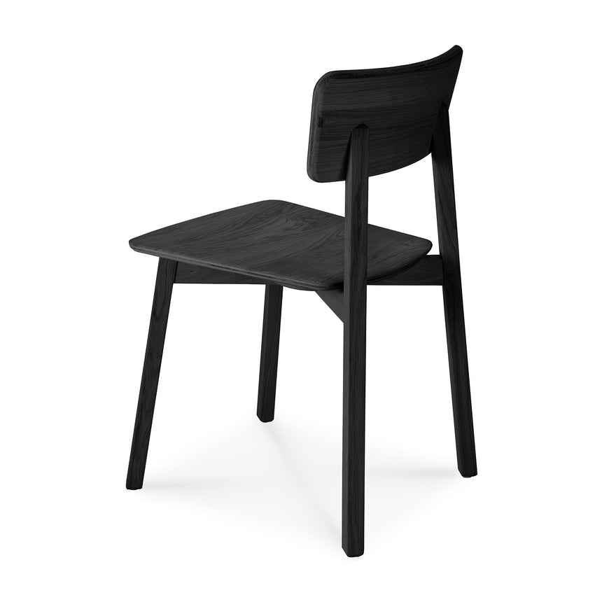Casale Esszimmerstuhl - lackierte Eiche - schwarz - 46 x 52 x 80 cm - ZEN ZONE