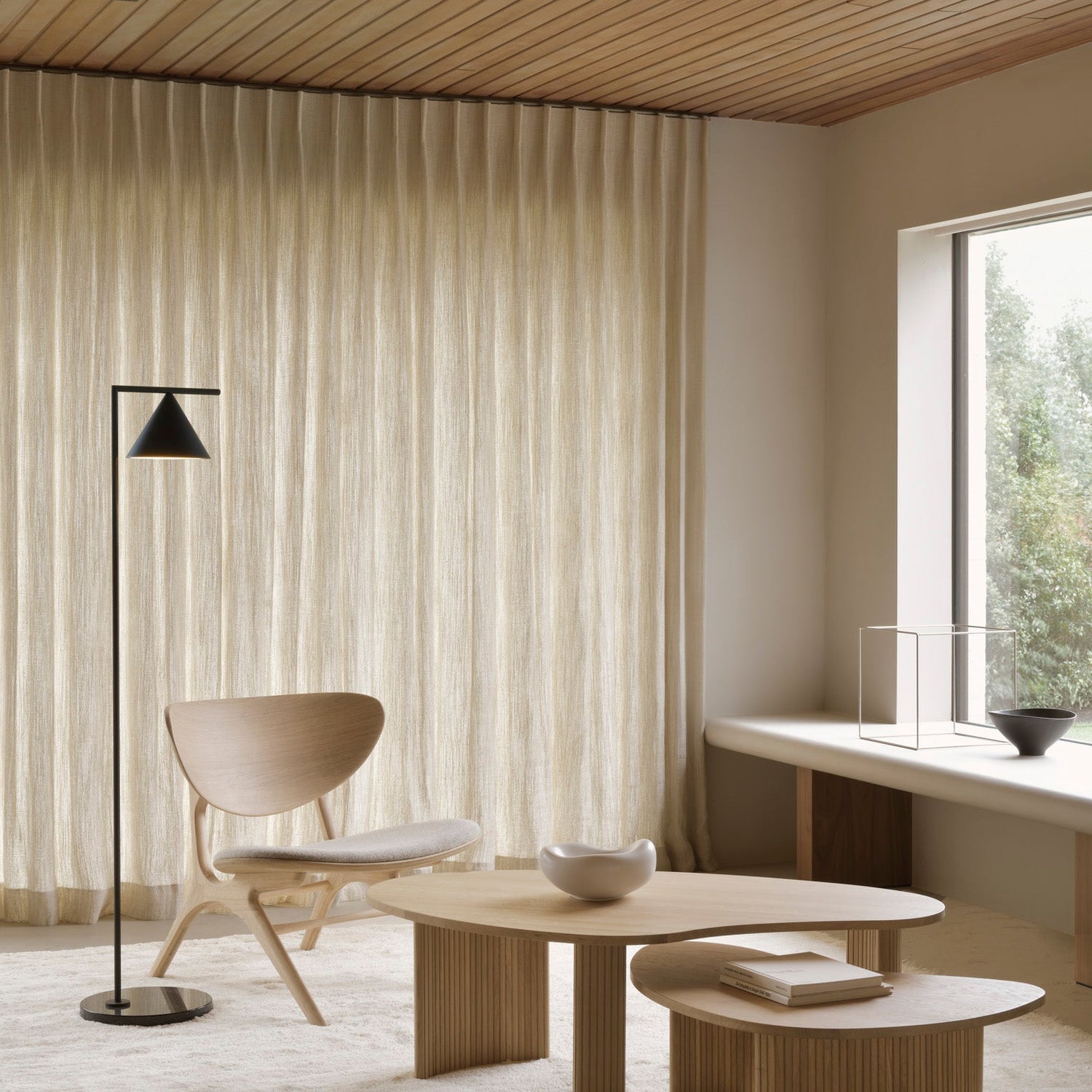 Boomerang Couchtisch - Eiche - Kieselsteinform - ZEN ZONE