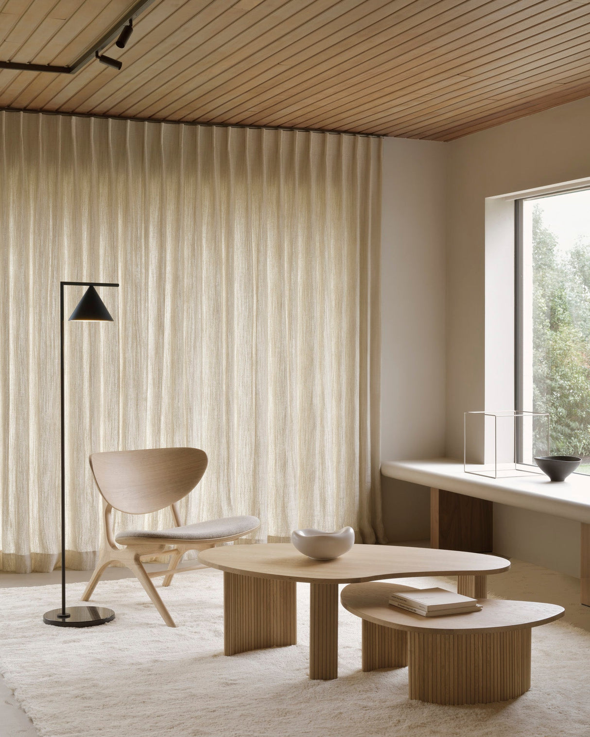Boomerang Couchtisch - Eiche - Kieselsteinform - ZEN ZONE