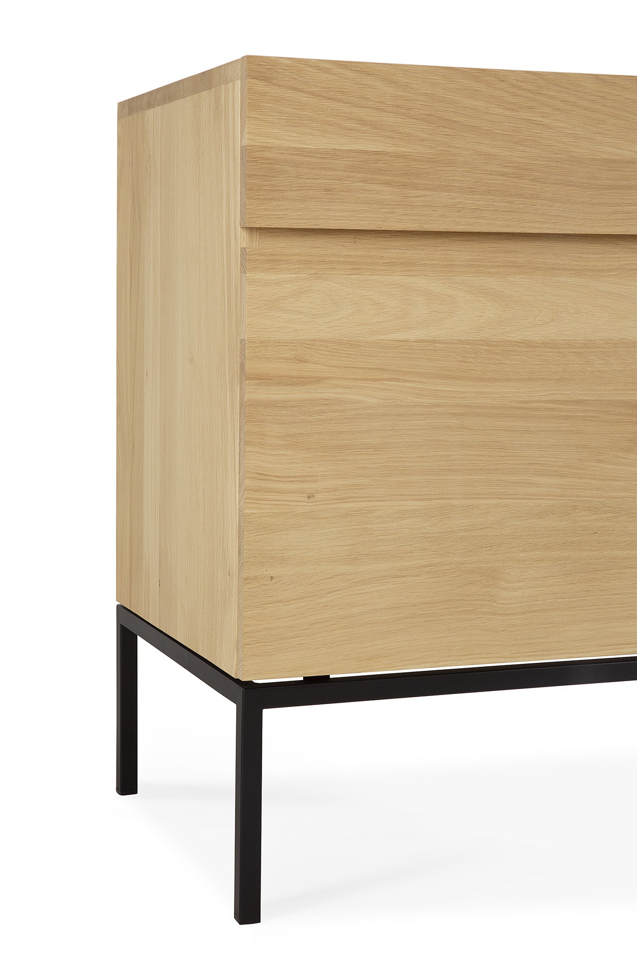 Ligna Sideboard - Eiche - schwarzes Metall - 4 Türen - 4 Schubladen - 220 x 45 x 78 cm - ZEN ZONE Furniture